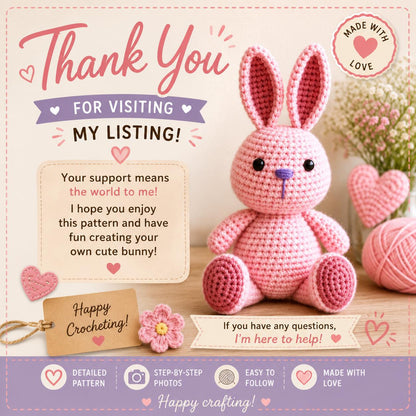 Crochet Rabbit Amigurumi Pattern (Digital Download)