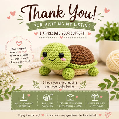 Crochet Cute Turtle Pattern (Digital Download)