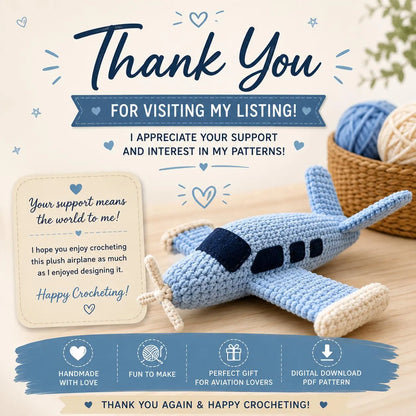 Plush Airplane Crochet Pattern (Digital Download)