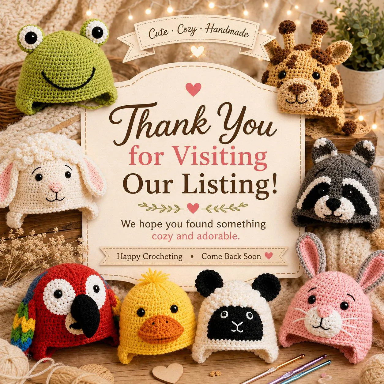 Crochet Animal Hats Pattern PDF 15 Animal Hat Crochet Patterns, Kids Adult Winter Hat Pattern Frog Sheep Tiger Bear Giraffe Digital Download