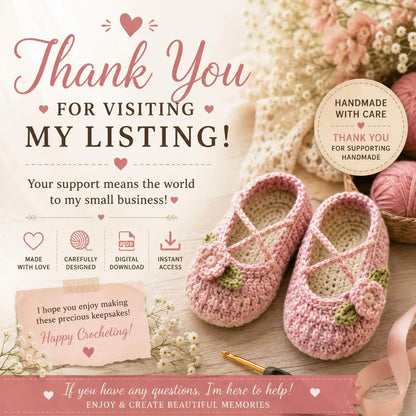 Baby Ballet Flats Crochet Pattern (Digital Download)