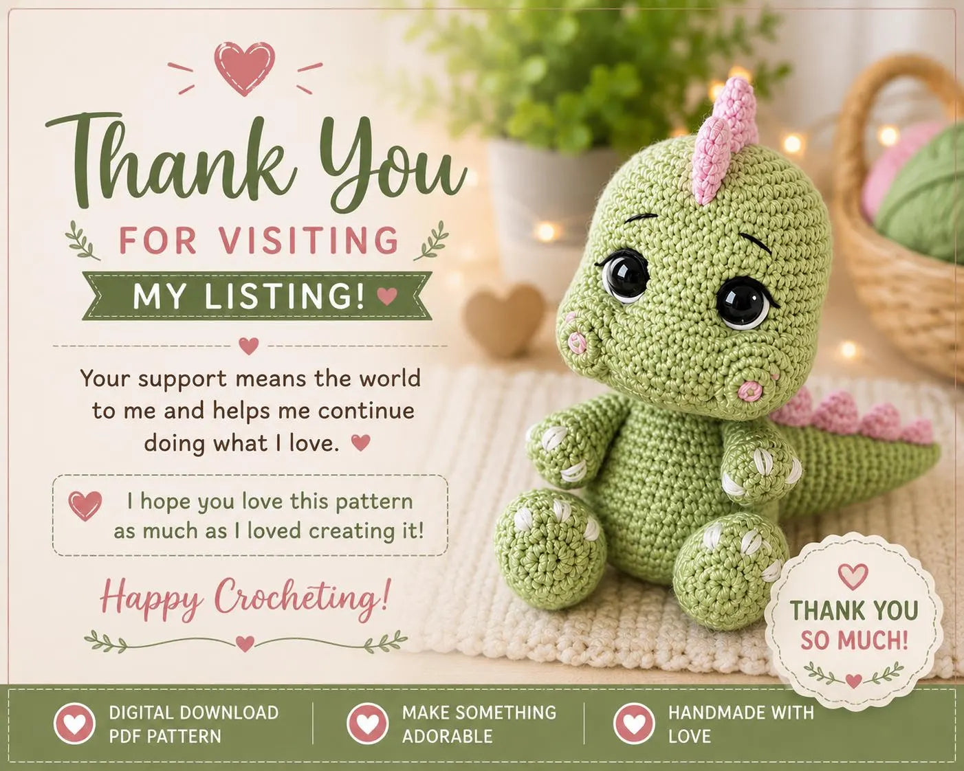 Baby Dragon Amigurumi Crochet Pattern (Digital Download)