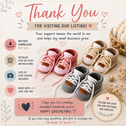 Baby Shoes Crochet Pattern (Digital Download)