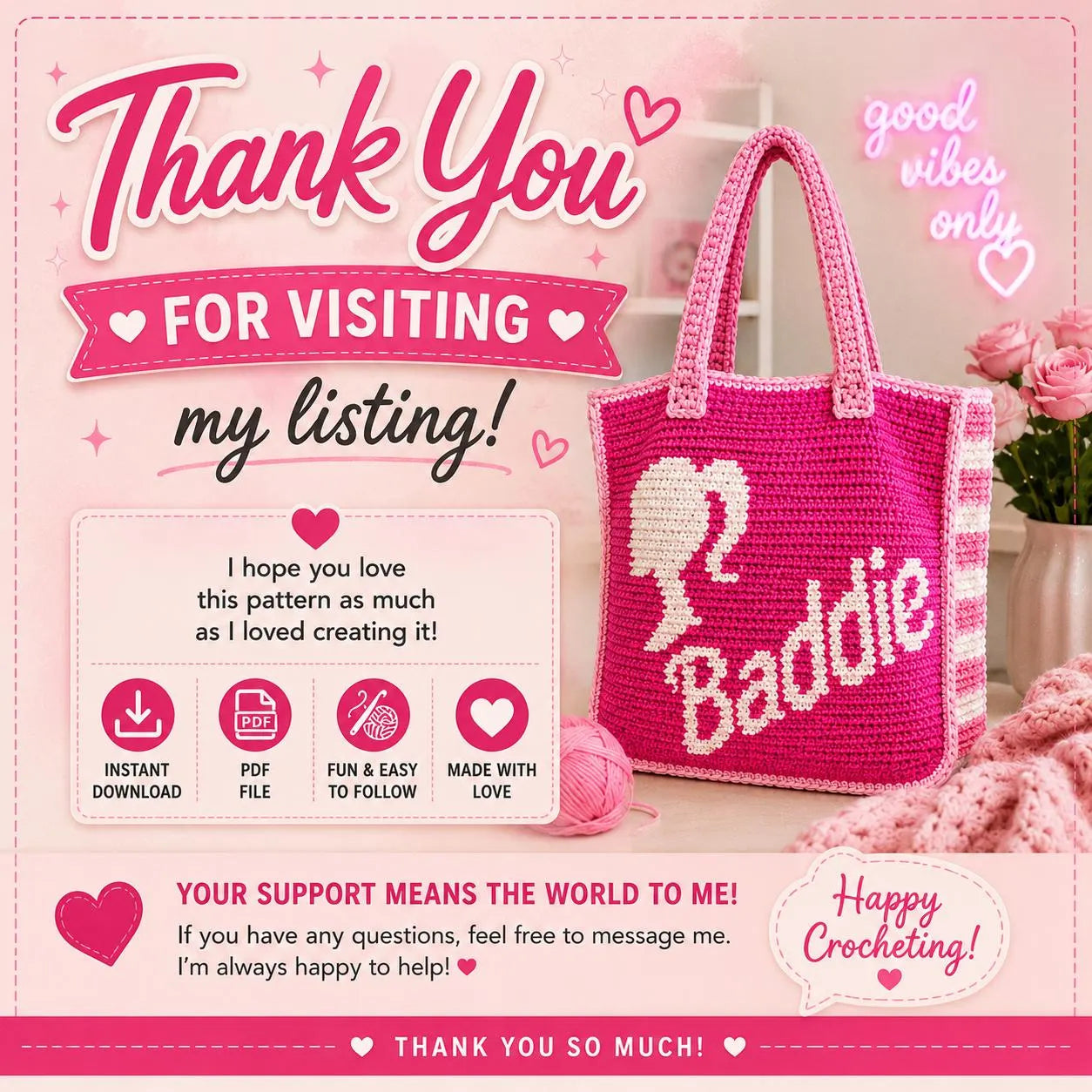 Baddie Barbie Bag Crochet Pattern (Digital Download)
