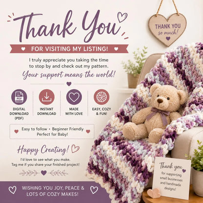 EZ Baby Blanket Knitting Pattern (Digital Download)