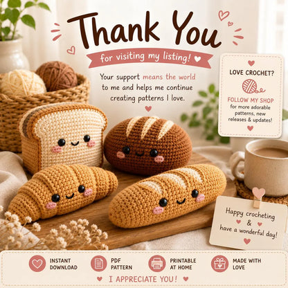 Amigurumi Loaf Collection Crochet Pattern Bundle (Digital Download)