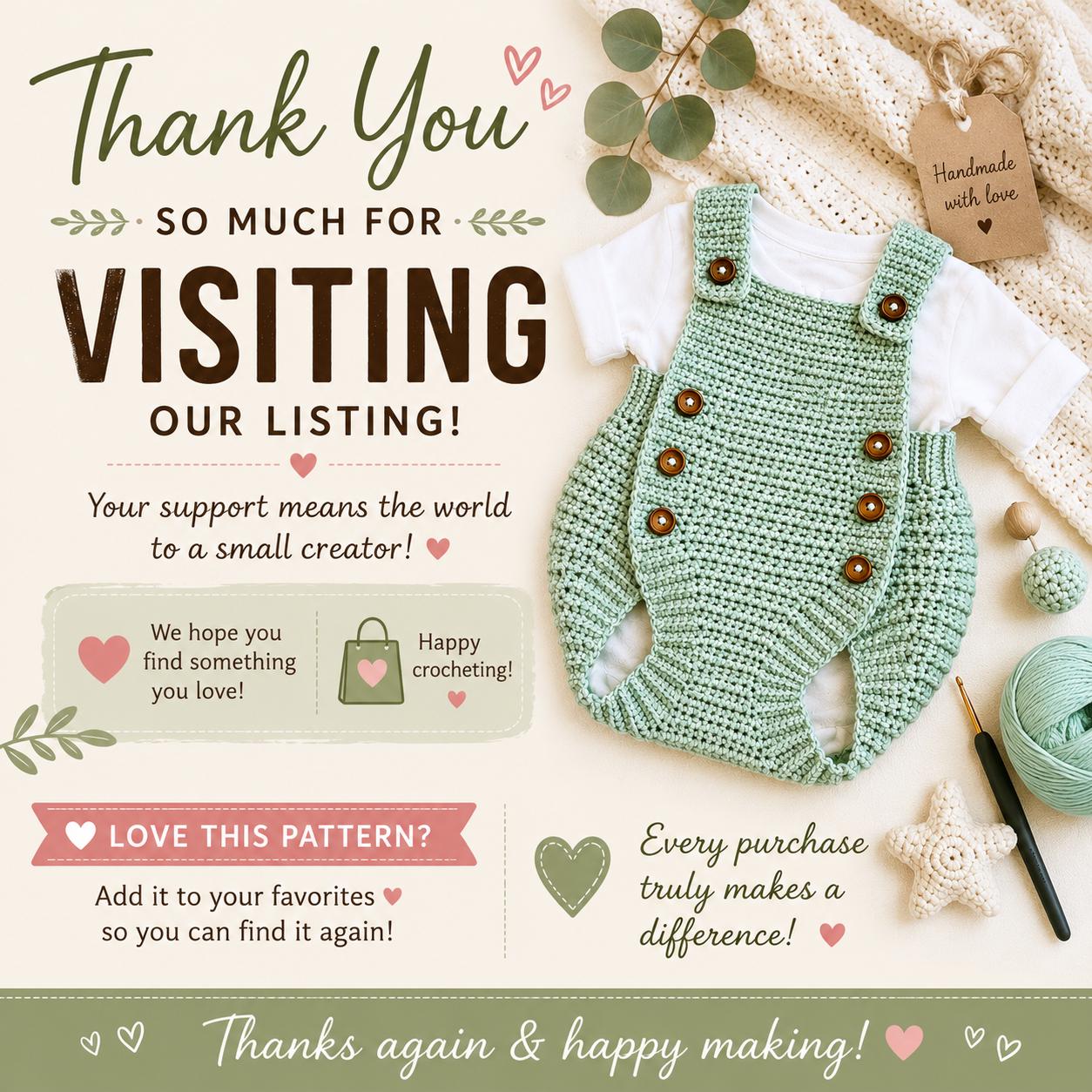 Tiny Tot Baby Romper Crochet Pattern (Digital Download) Outfit Sizes Newborn to 12 Month