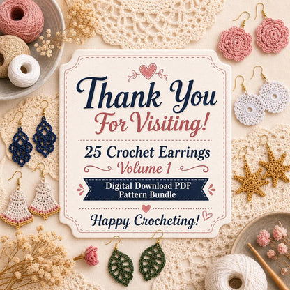 25 Crochet Earrings Pattern Bundle volume-1 (Digital Download)