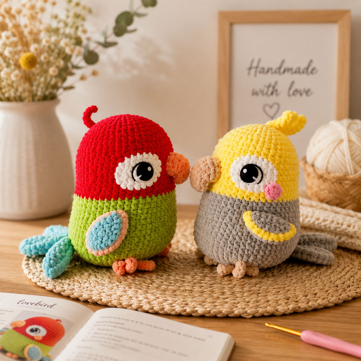 Lovebird & Parrot Crochet Pattern (Digital Download)