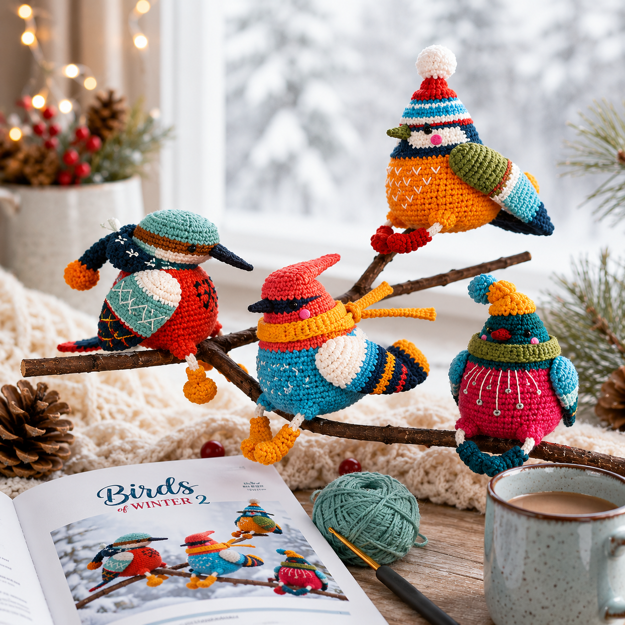 Birds of Winter 2 Crochet Pattern PDF | 4 Winter Bird Amigurumi Patterns (Digital Download)
