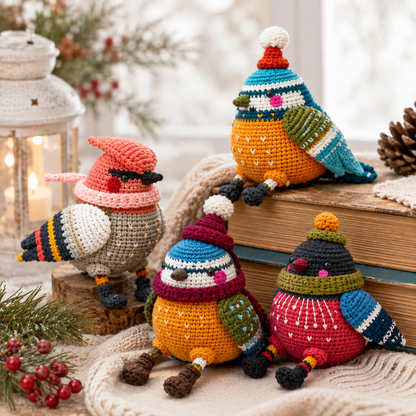 Birds of Winter 2 Crochet Pattern (Digital Download)