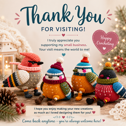 Birds of Winter 2 Crochet Pattern (Digital Download)
