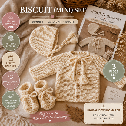 Biscuit Mini Baby Knitting Pattern (Digital Download)