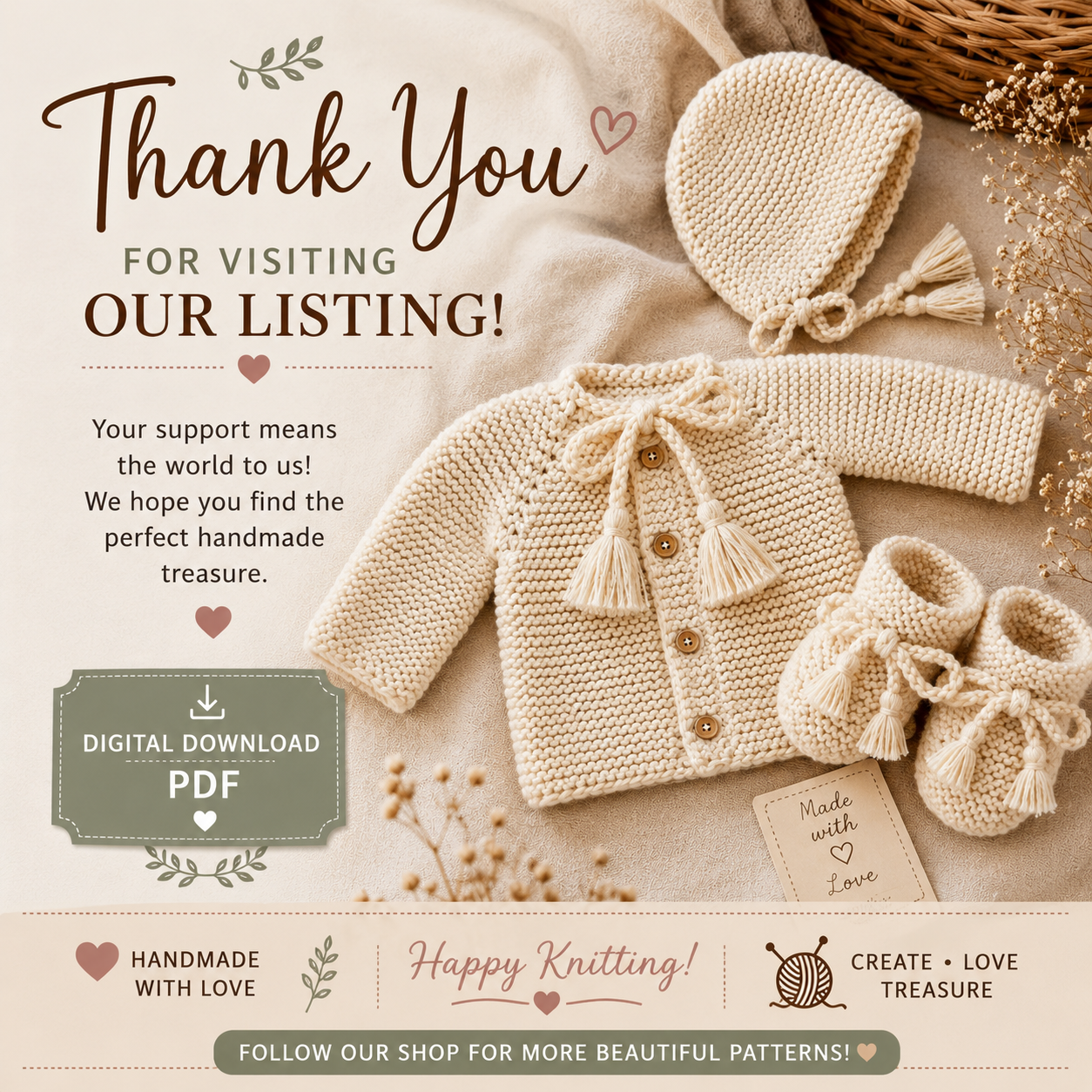Biscuit Mini Baby Knitting Pattern (Digital Download)