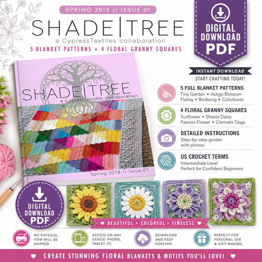 ShadeTree Crochet Blanket Patterns PDF | 5 Blanket Patterns & 4 Floral Granny Squares (Digital Download)