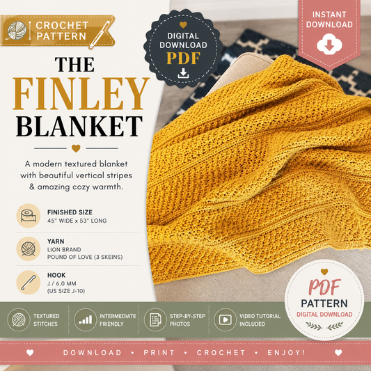 The Finley Blanket Crochet Pattern (Instant Digital Download)