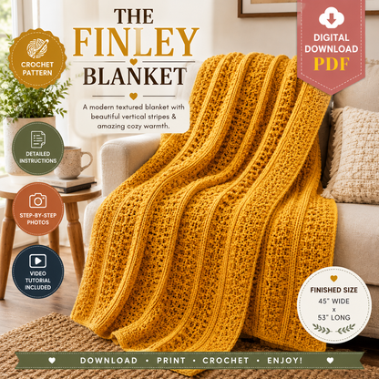 The Finley Blanket Crochet Pattern (Instant Digital Download)