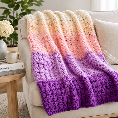 Zig-Zag Blanket Crochet Pattern (Instant Digital Download)