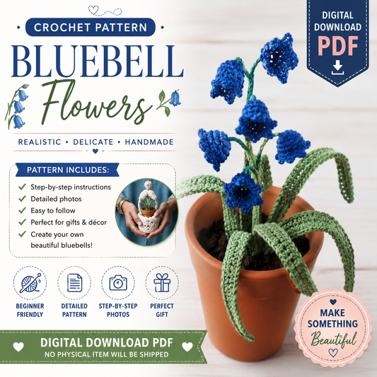 Crochet Bluebell Flowers Pattern (Digital Download)