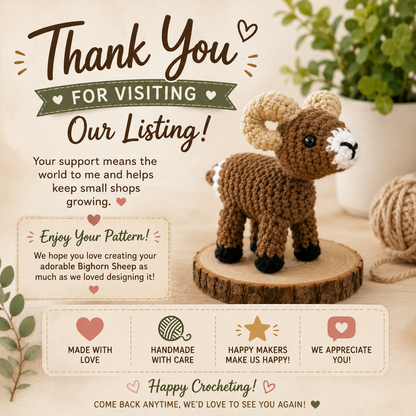 Bobby the Bighorn Sheep Crochet Pattern (Digital Download)