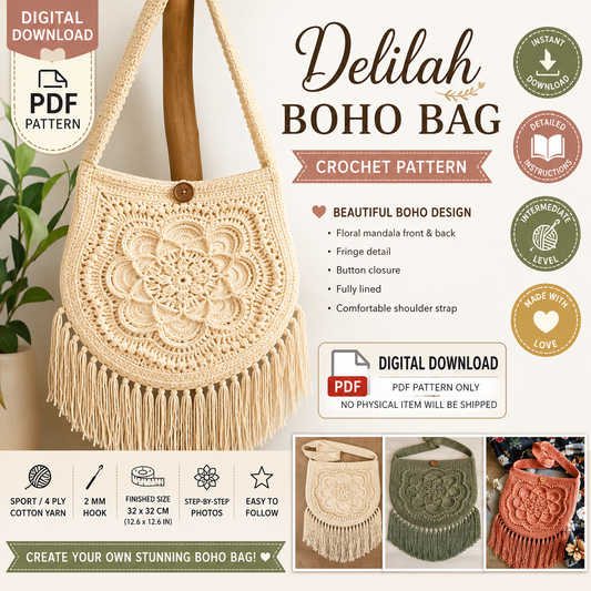 Delilah Boho Bag Crochet Pattern (Digital Download)