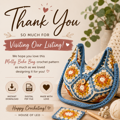 Molly Boho Bag Crochet Pattern (Instant Digital Download)