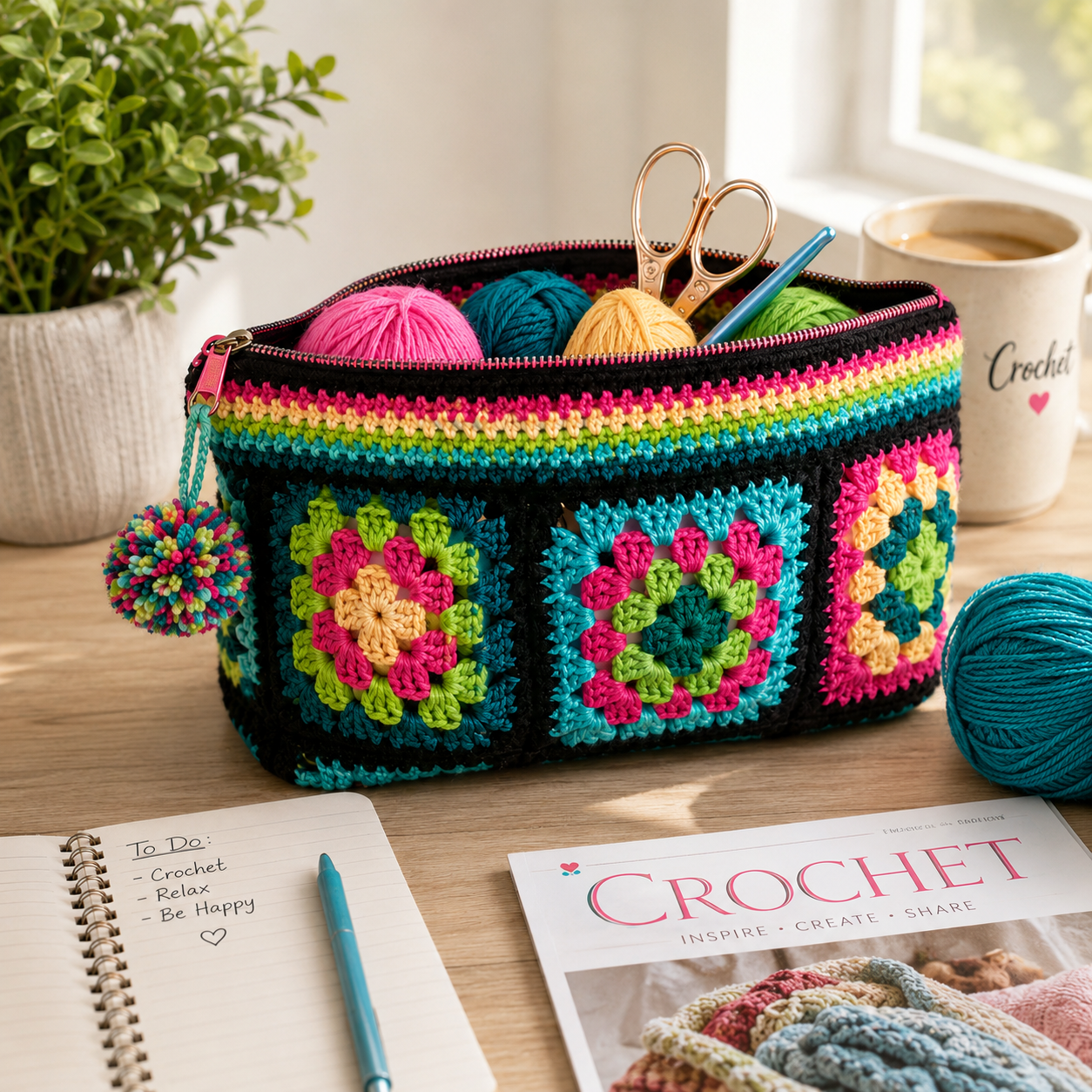 Bonita Project Bag Crochet Pattern (Instant Digital Download)