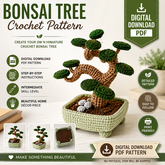 Bonsai Tree Crochet Pattern (Digital Download)