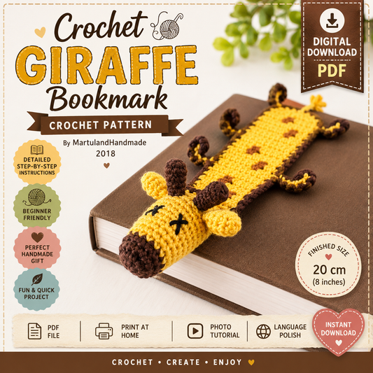 Crochet Giraffe Bookmark Pattern (Instant Download)