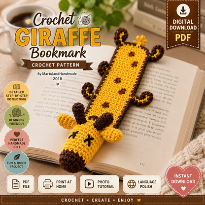 Crochet Giraffe Bookmark Pattern (Instant Download)