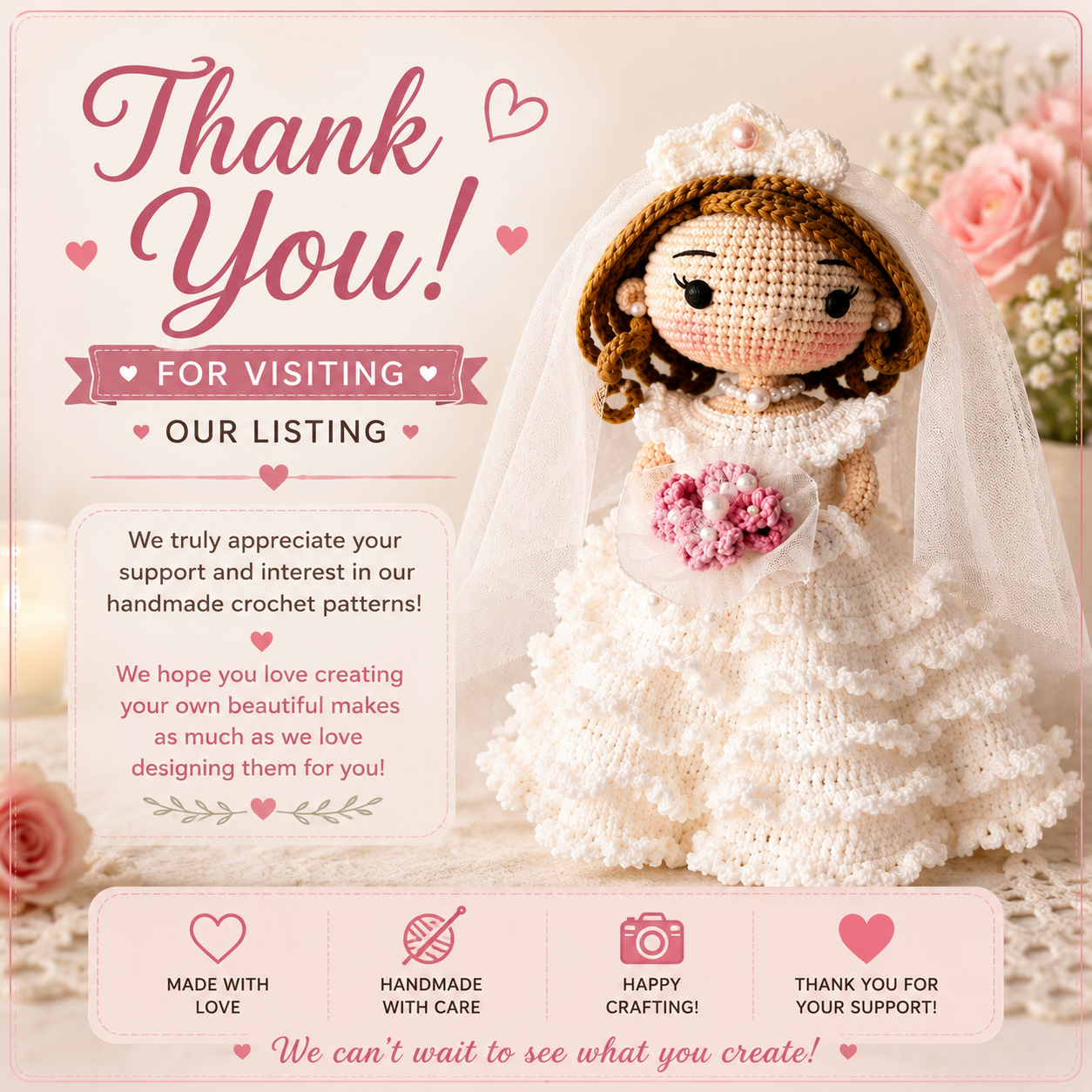 Farrah Bride Doll Crochet Pattern (Digital Download)