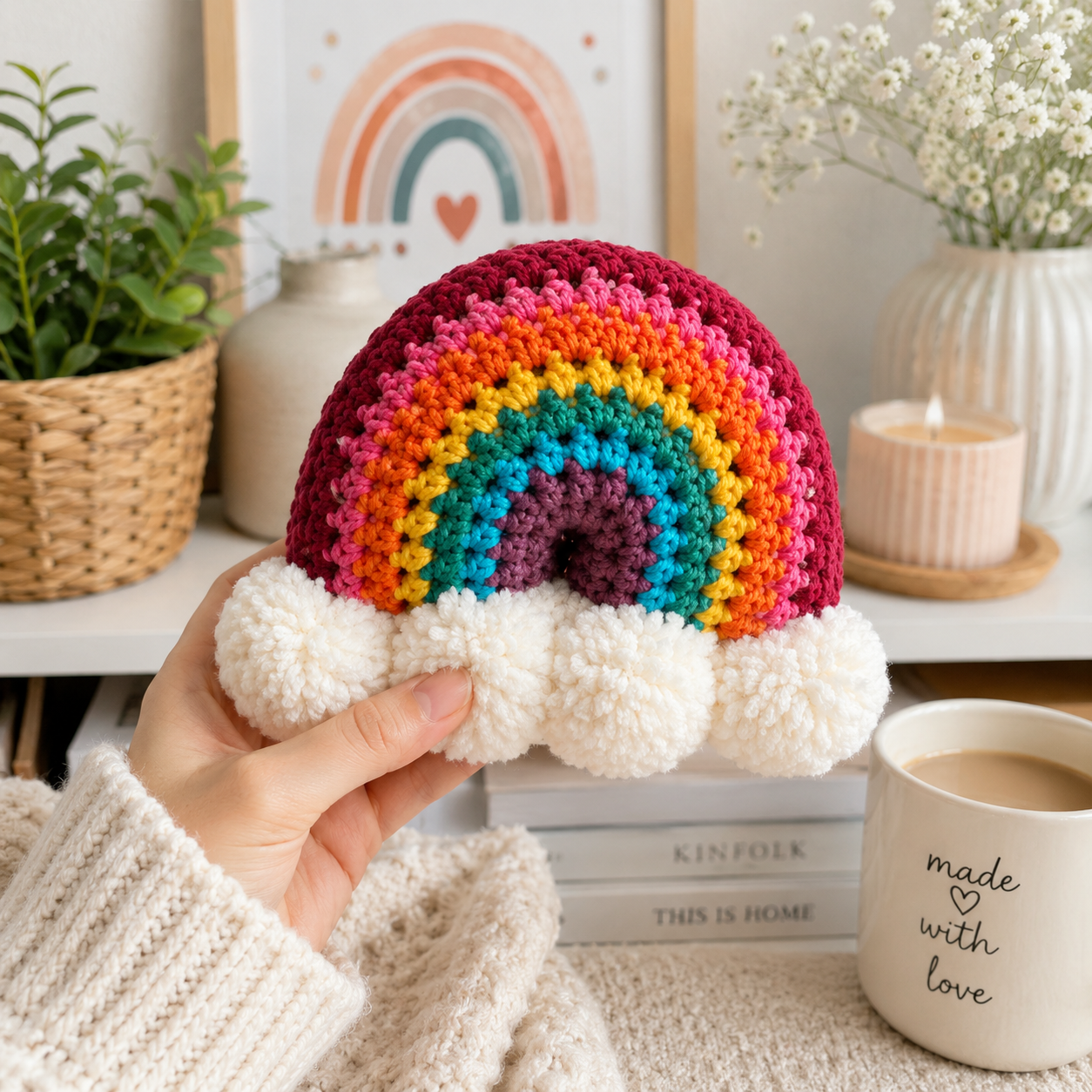 Brighten Your Day Crochet Rainbow Stuffie Pattern (Digital Download)