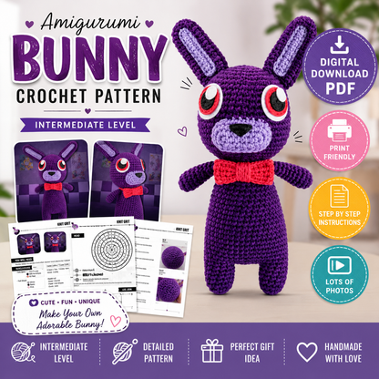 Purple Bunny Crochet Pattern (Digital Download)