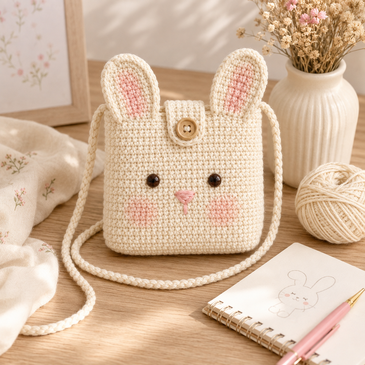 Bunny Bag Crochet Pattern PDF | Cute Bunny Purse Crochet Pattern |(Digital Download)