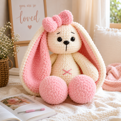 Bunny with Colorful Ears Crochet Pattern (Digital Download)
