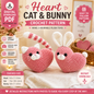 Heart Cat & Bunny Crochet Pattern (Digital Download))