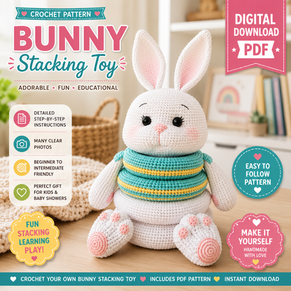 Bunny Stacking Toy Crochet Pattern (Digital Download)