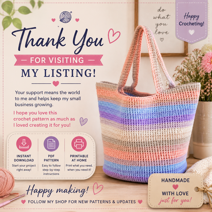 By Your Side Basket Bag Crochet Pattern (Digital Download)