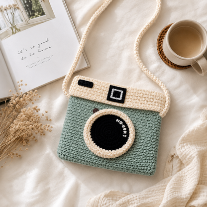 The Camera Crochet Bag & Purse Pattern – Crossbody Bag – (Digital Download)