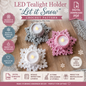 LED Tealight Holder Crochet Pattern, Let It Snow Snowflake Candle Holder, (Digital Download)