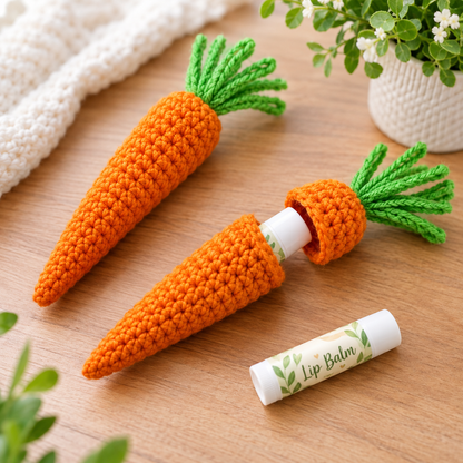 Carrot Lip Balm Holder Crochet Pattern | Cute Money Holder | (Instant Digital Download)