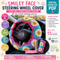 Smiley Face Steering Wheel Cover Crochet Pattern + Seat Belt Cover (Digital Download)