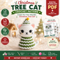 Christmas Tree Cat Crochet Pattern | Cute Holiday Amigurumi Cat | (Digital Download)