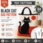Black Cat Bag Crochet Pattern | Color Block Cat Graph | (84 Row Digital Download)