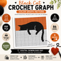 Black Cat Crochet Graph Pattern | Cat Colorwork Chart | (Digital Download)