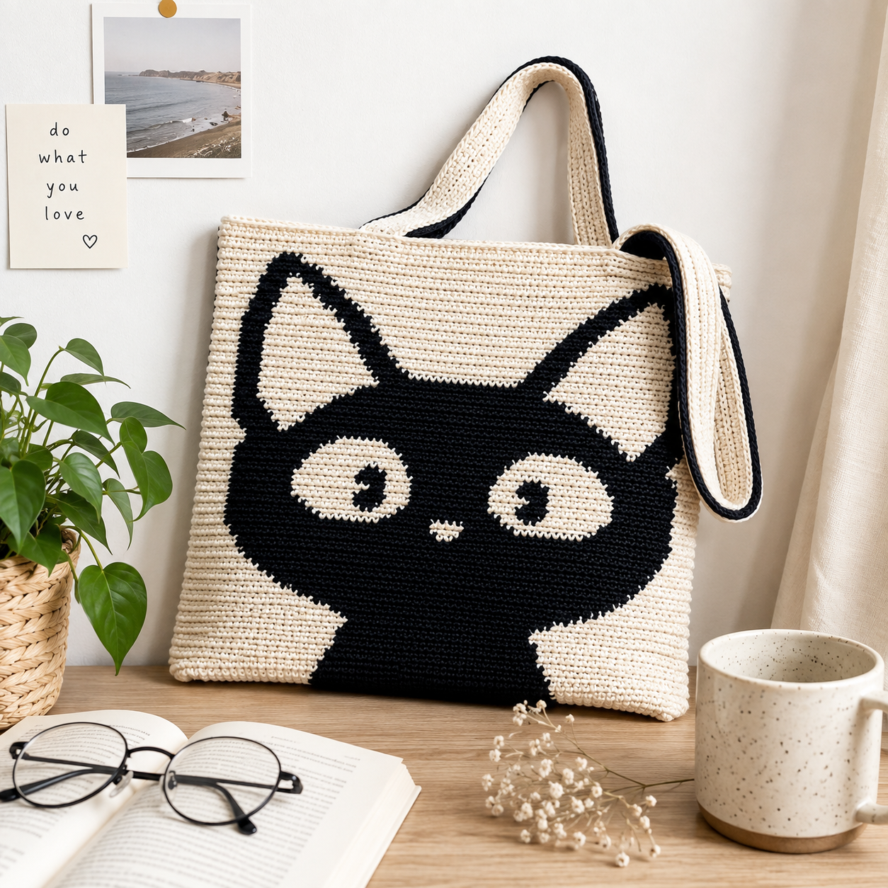 Black Cat Bag Crochet Pattern (Digital Download)