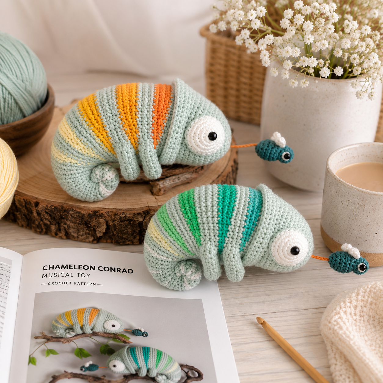 Chameleon Conrad Musical Toy Crochet Pattern (Digital Download)