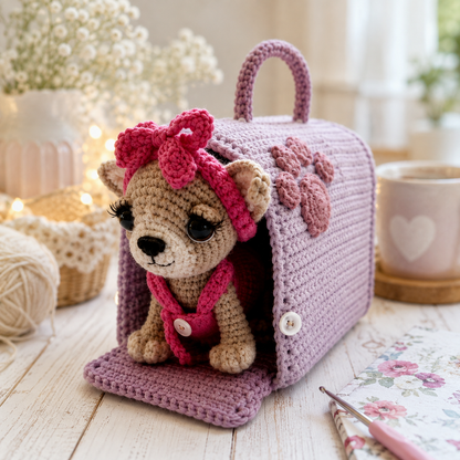 Chihuahua in a Carrier Bag Crochet Pattern (Digital Download)