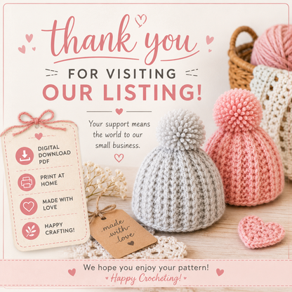 Crochet Pom Pom Snowman Hat Pattern – (Digital PDF Download)