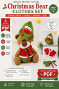 Christmas Bear Clothes Crochet Pattern | Christmas Tree Hat, Cardigan, Underpants & Scarf |(Digital Download)